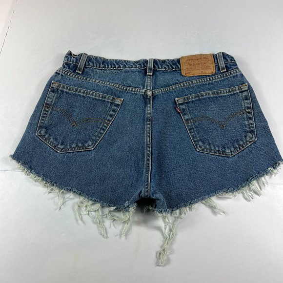 VTG 90s Levi's Jean Shorts Mens 33* 505 Blue Faded Cut Off Denim Jorts Tag 36 - Picture 7 of 16
